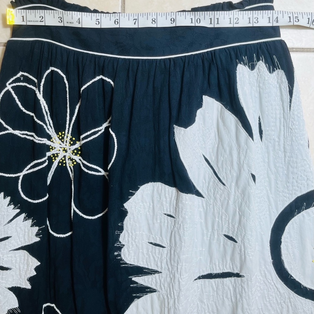ANTHROPOLOGIE MAEVE TIERED FLORAL SKIRT BLACK & WHITE SIZE S NWT - Picture 12 of 14